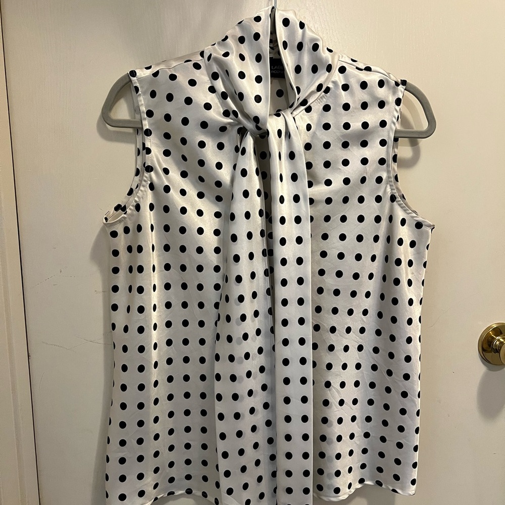 Evan Picone Black Label polka dot blouse